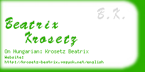 beatrix krosetz business card